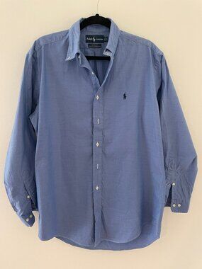 Ralph Lauren Men's L/S, button down dress shirt Yarmouth cotton, blue size 15/32